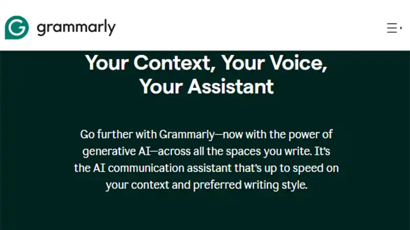 Grammarly's free AI site for writing help